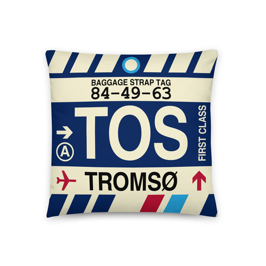 Travel Gift Throw Pillow • TOS Tromso Souvenir • YHM Designs - Image 01
