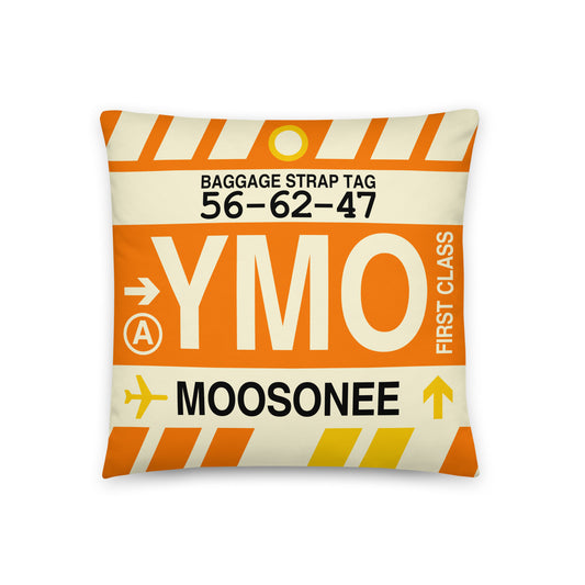 Travel-Themed Throw Pillow • YMO Moosonee • YHM Designs - Image 01