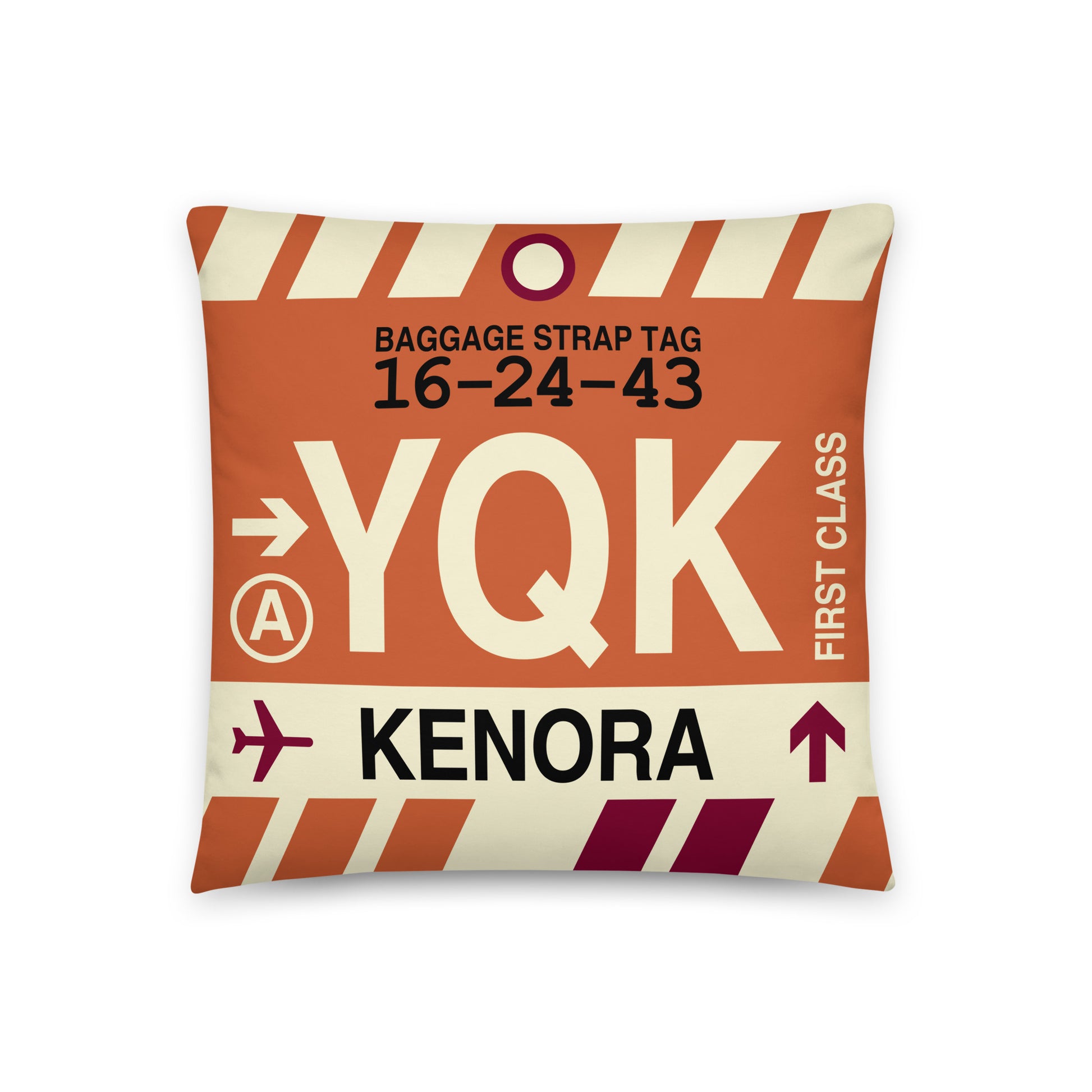 Travel Gift Throw Pillow • YQK Kenora Souvenir • YHM Designs - Image 01