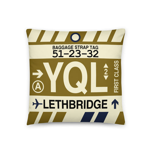 Travel Gift Throw PIllow • YQL Lethbridge • YHM Designs - Image 01