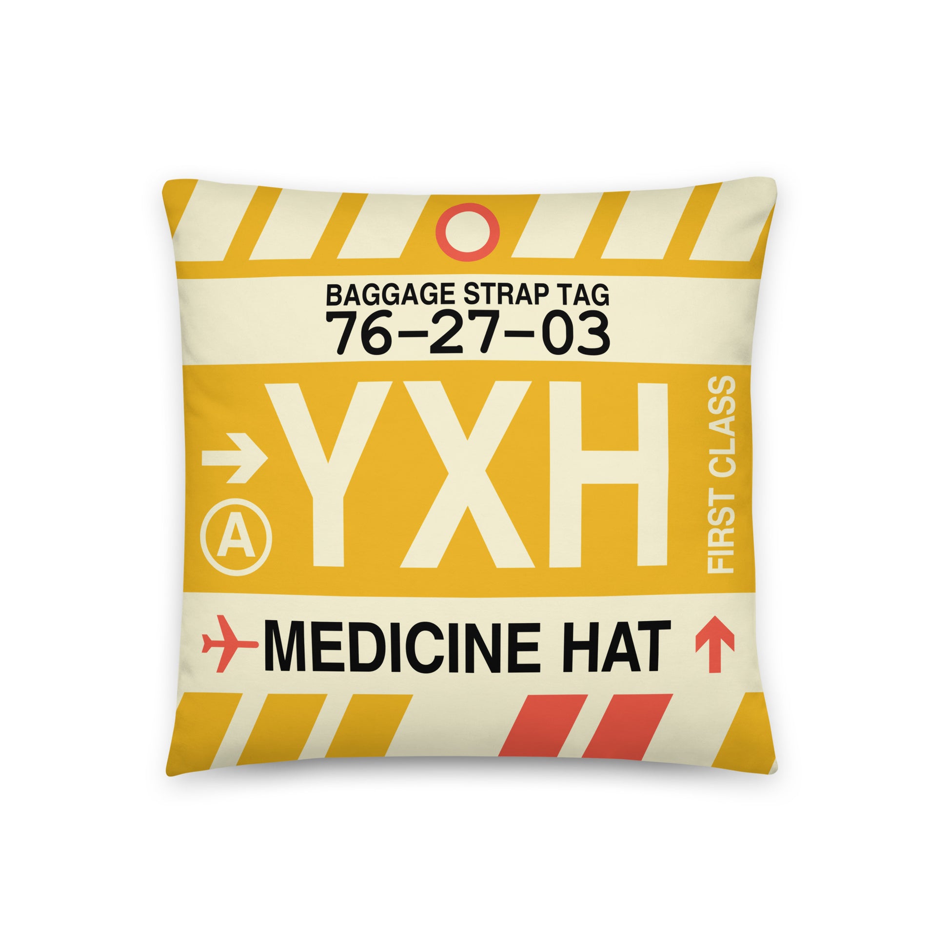 Travel Gift Throw Pillow • YXH Medicine Hat • YHM Designs - Image 01