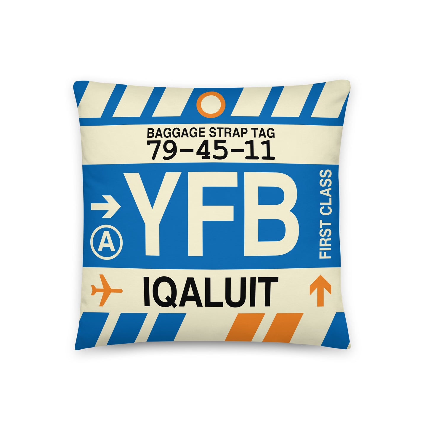 Travel-Themed Throw Pillow • YFB Iqaluit • YHM Designs - Image 01
