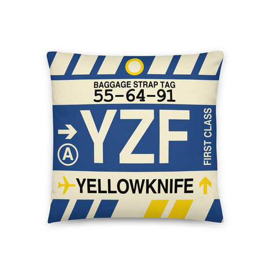 Travel Gift Throw PIllow • YZF Yellowknife • YHM Designs - Image 01
