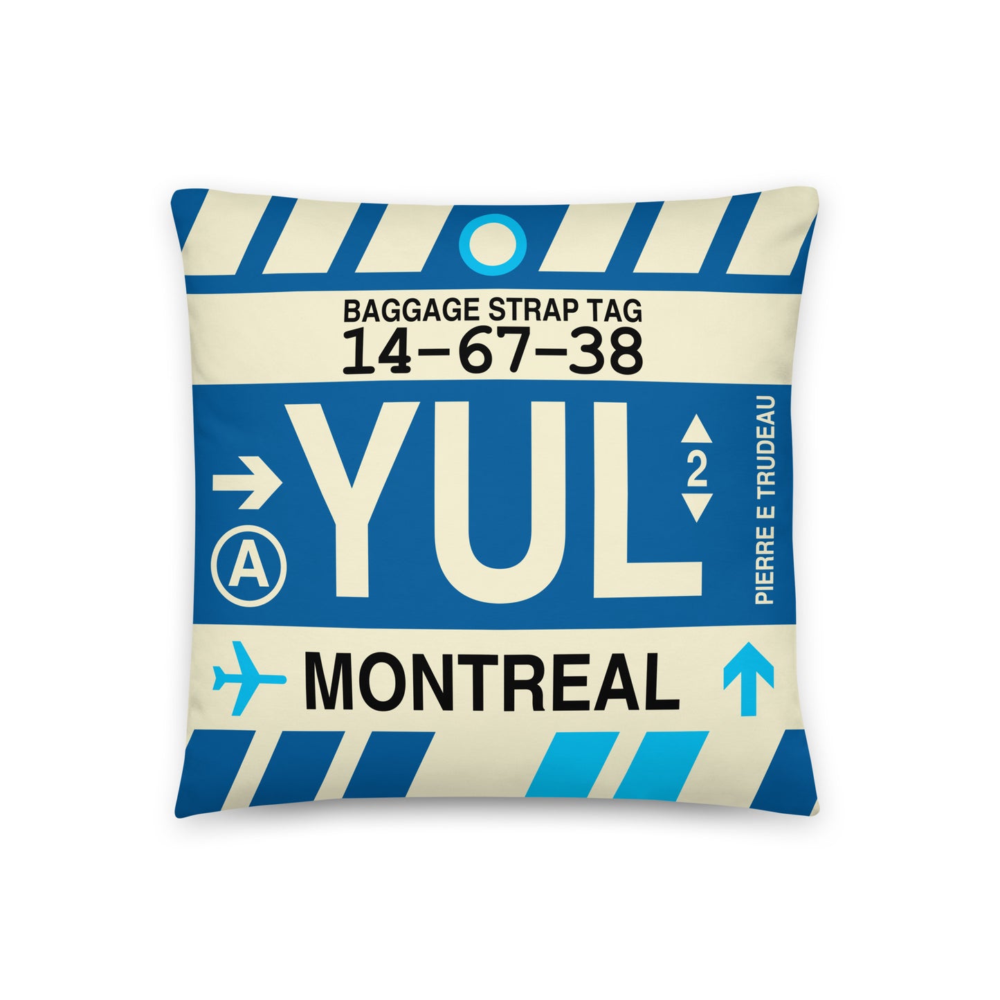 Travel-Themed Throw Pillow • YUL Montreal • YHM Designs - Image 01