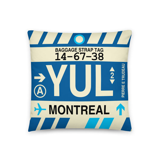 Travel Gift Throw Pillow • YUL Montreal • YHM Designs - Image 01