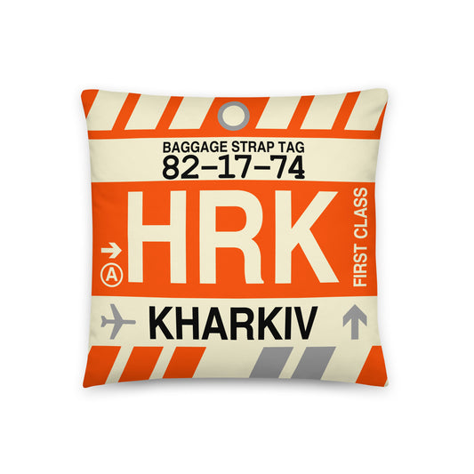 Travel Gift Throw PIllow • HRK Kharkiv • YHM Designs - Image 01