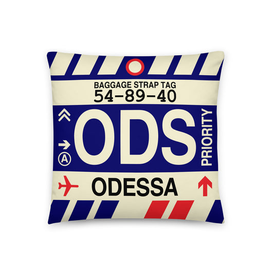 Travel Gift Throw Pillow • ODS Odessa Souvenir • YHM Designs - Image 01