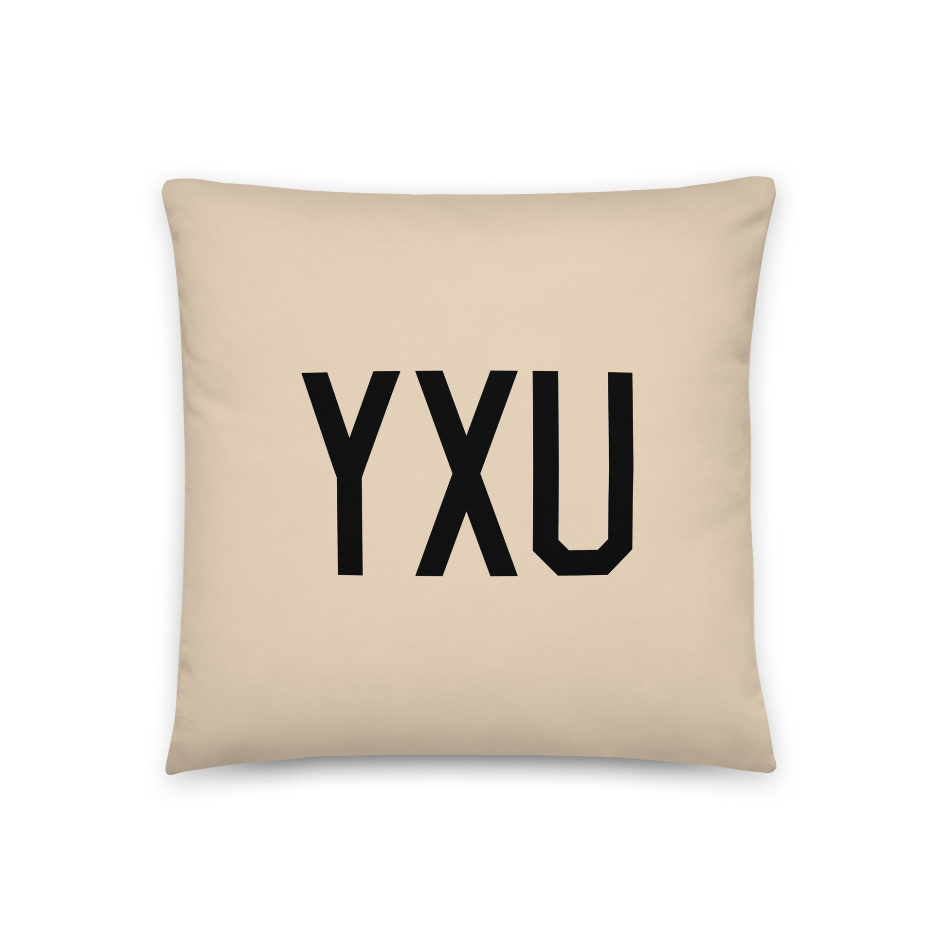 YXU London Throw Pillow • Air Force Lettering & Red Buffalo Plaid • YHM Designs - Image 03