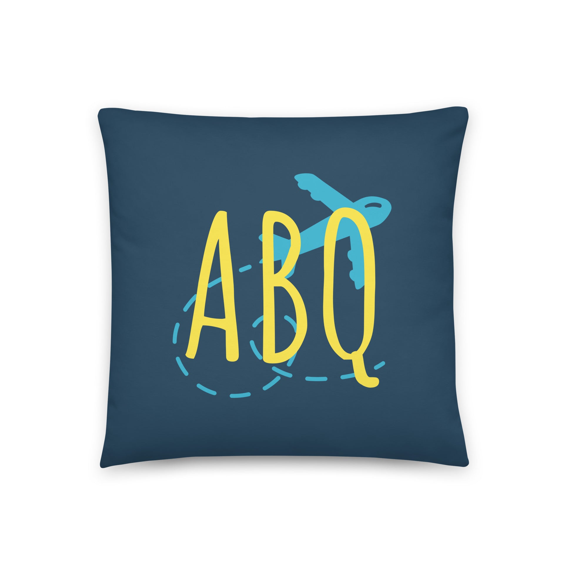 Airplane Throw Pillow • ABQ Albuquerque • YHM Designs - Image 01
