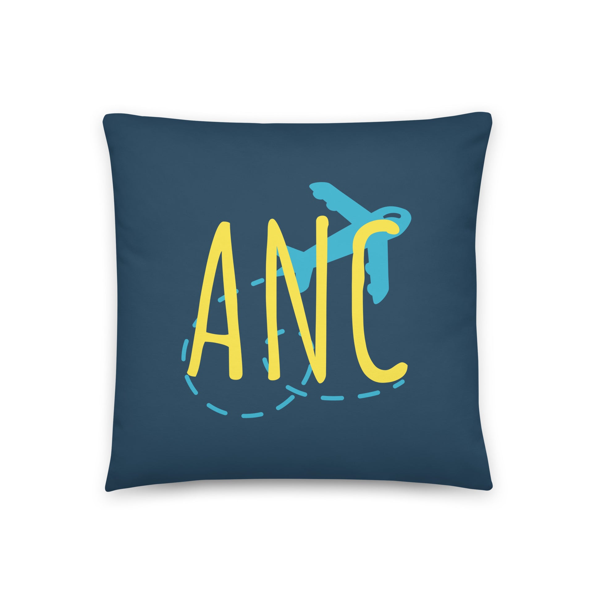 Airplane Throw Pillow • ANC Anchorage • YHM Designs - Image 01