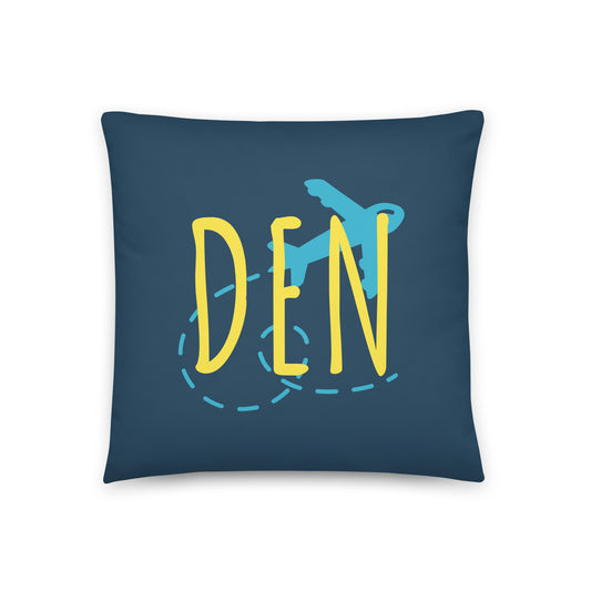 Airplane Throw Pillow • DEN Denver • YHM Designs - Image 01