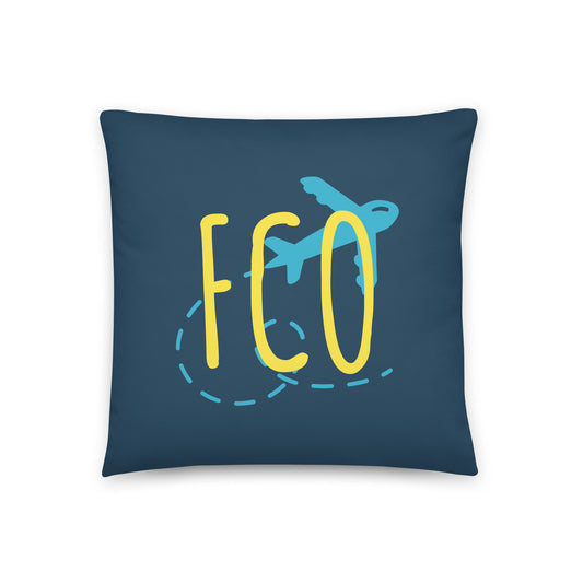 Airplane Throw Pillow • FCO Rome • YHM Designs - Image 01