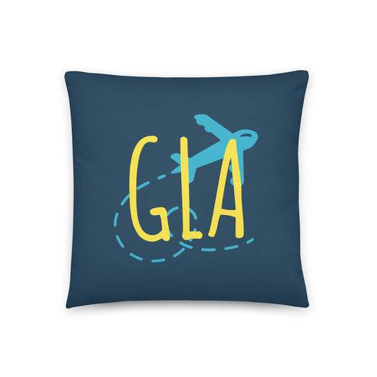 Airplane Throw Pillow • GLA Glasgow • YHM Designs - Image 01
