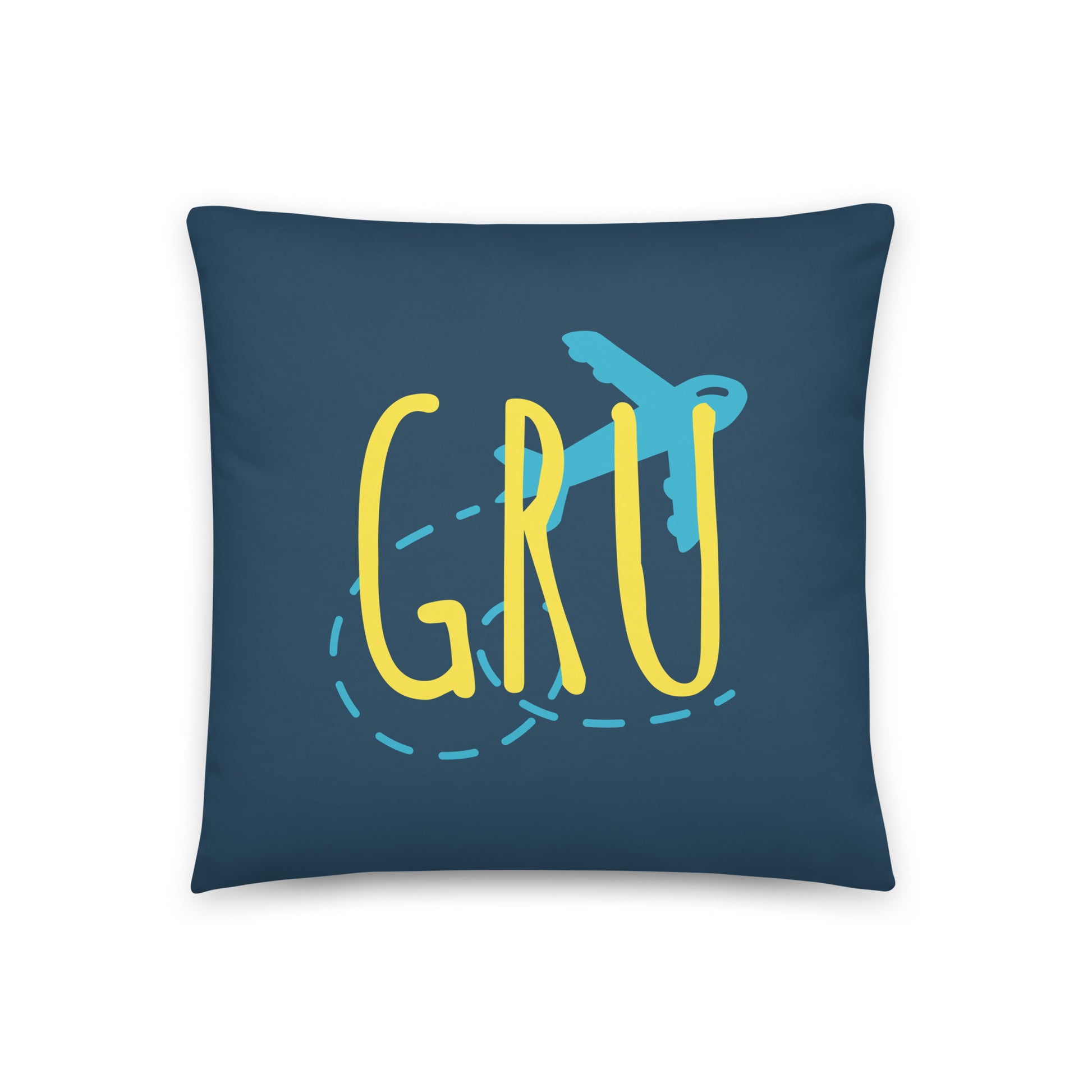 Airplane Throw Pillow • GRU Sao Paulo • YHM Designs - Image 01