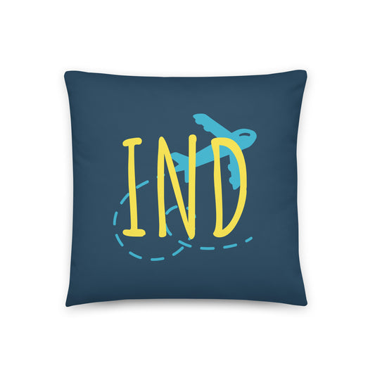 Airplane Throw Pillow • IND Indianapolis • YHM Designs - Image 01