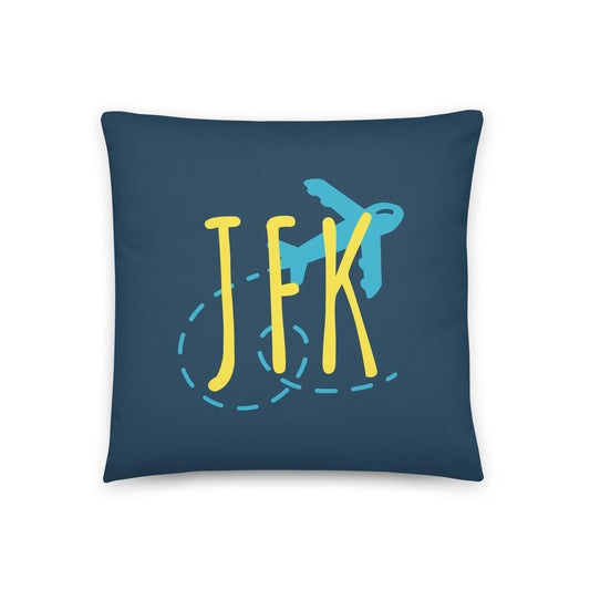 Airplane Throw Pillow • JFK New York City • YHM Designs - Image 01