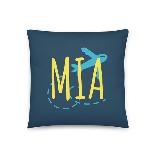 Airplane Throw Pillow • MIA Miami • YHM Designs - Image 01