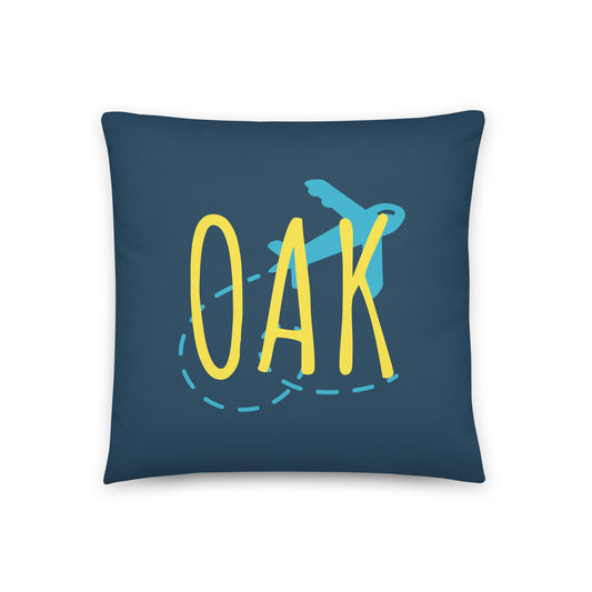 Airplane Throw Pillow • OAK Oakland • YHM Designs - Image 01