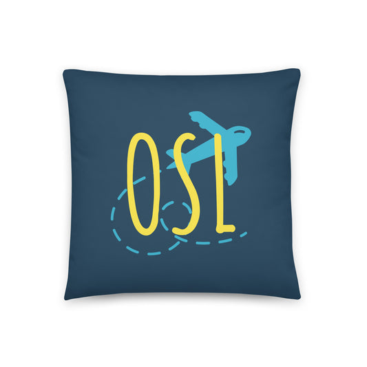 Airplane Throw Pillow • OSL Oslo • YHM Designs - Image 01