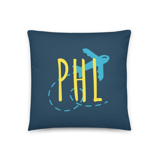 Airplane Throw Pillow • PHL Philadelphia • YHM Designs - Image 01