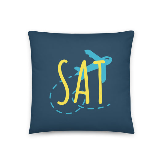 Airplane Throw Pillow • SAT San Antonio • YHM Designs - Image 01