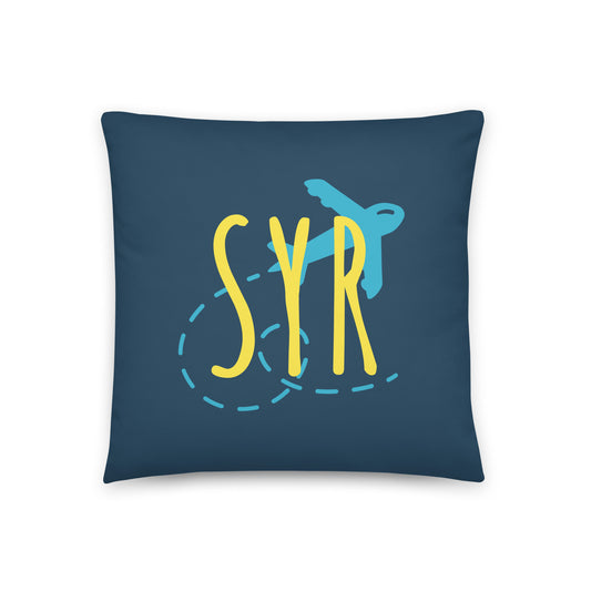 Airplane Throw Pillow • SYR Syracuse • YHM Designs - Image 01
