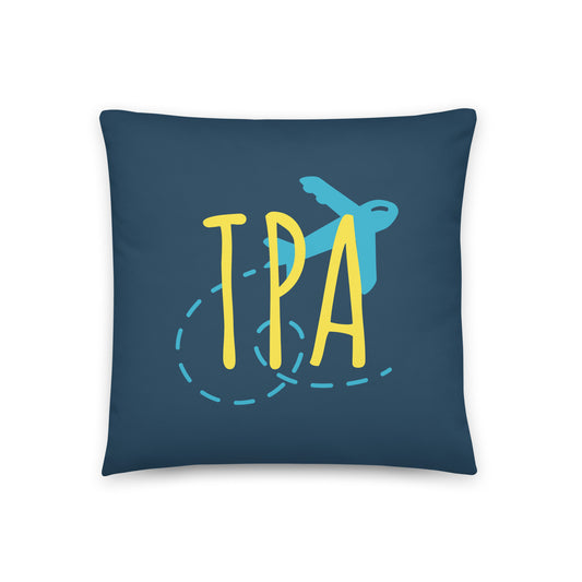 Airplane Throw Pillow • TPA Tampa • YHM Designs - Image 01