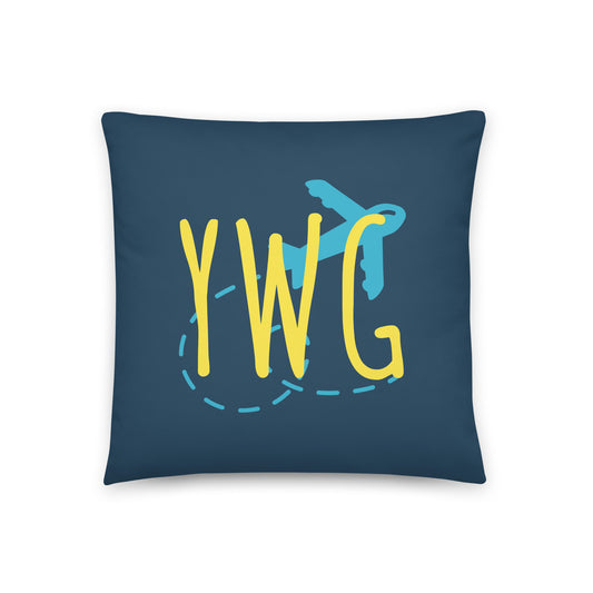Airplane Throw Pillow • YWG Winnipeg • YHM Designs - Image 01