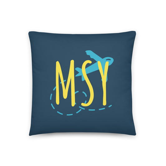 Airplane Throw Pillow •MSY New Orleans • YHM Designs - Image 01