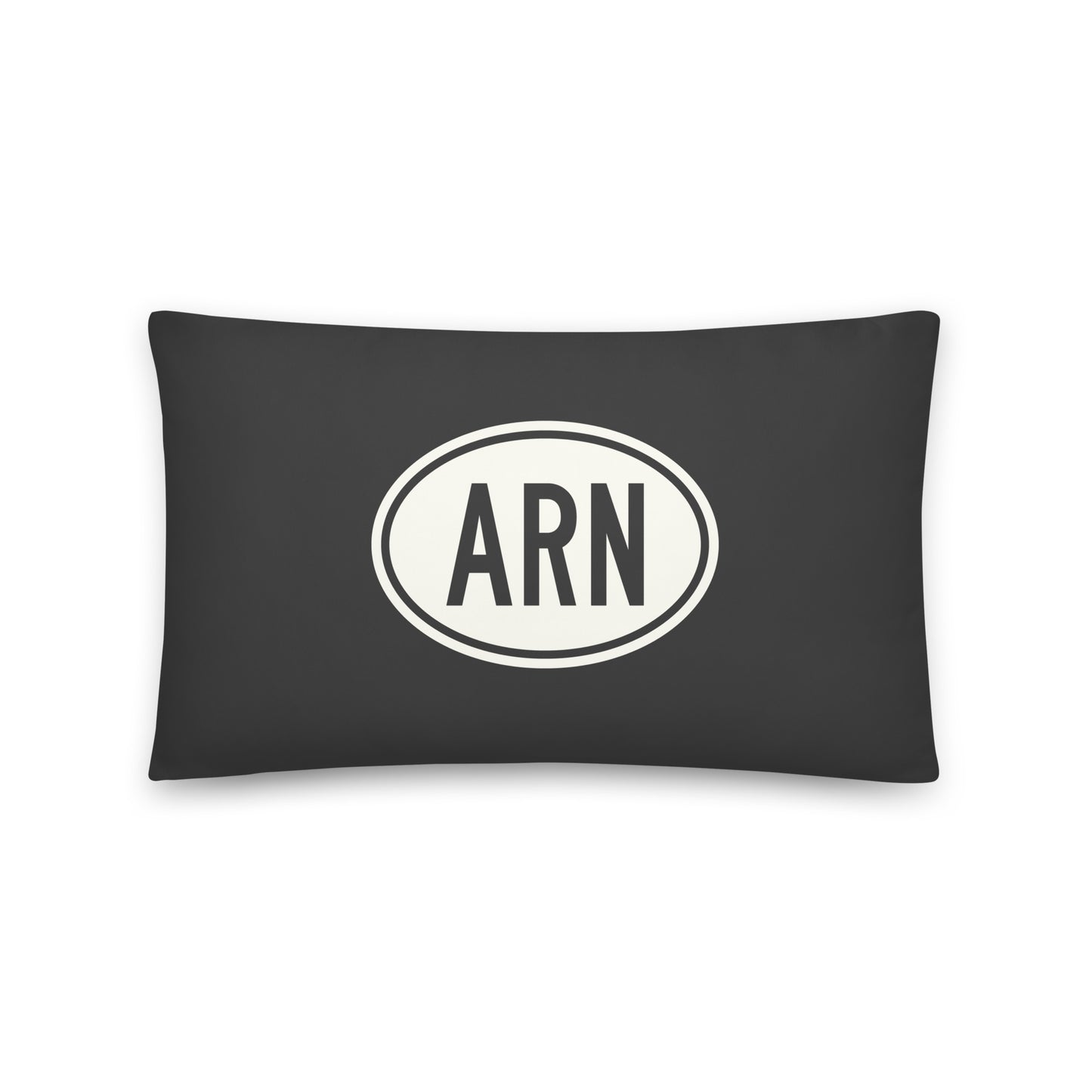 Unique Travel Gift Throw Pillow - White Oval • ARN Stockholm Souvenir • YHM Designs - Image 01