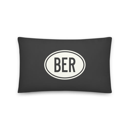 Unique Travel Gift Throw Pillow - White Oval • BER Berlin • YHM Designs - Image 01