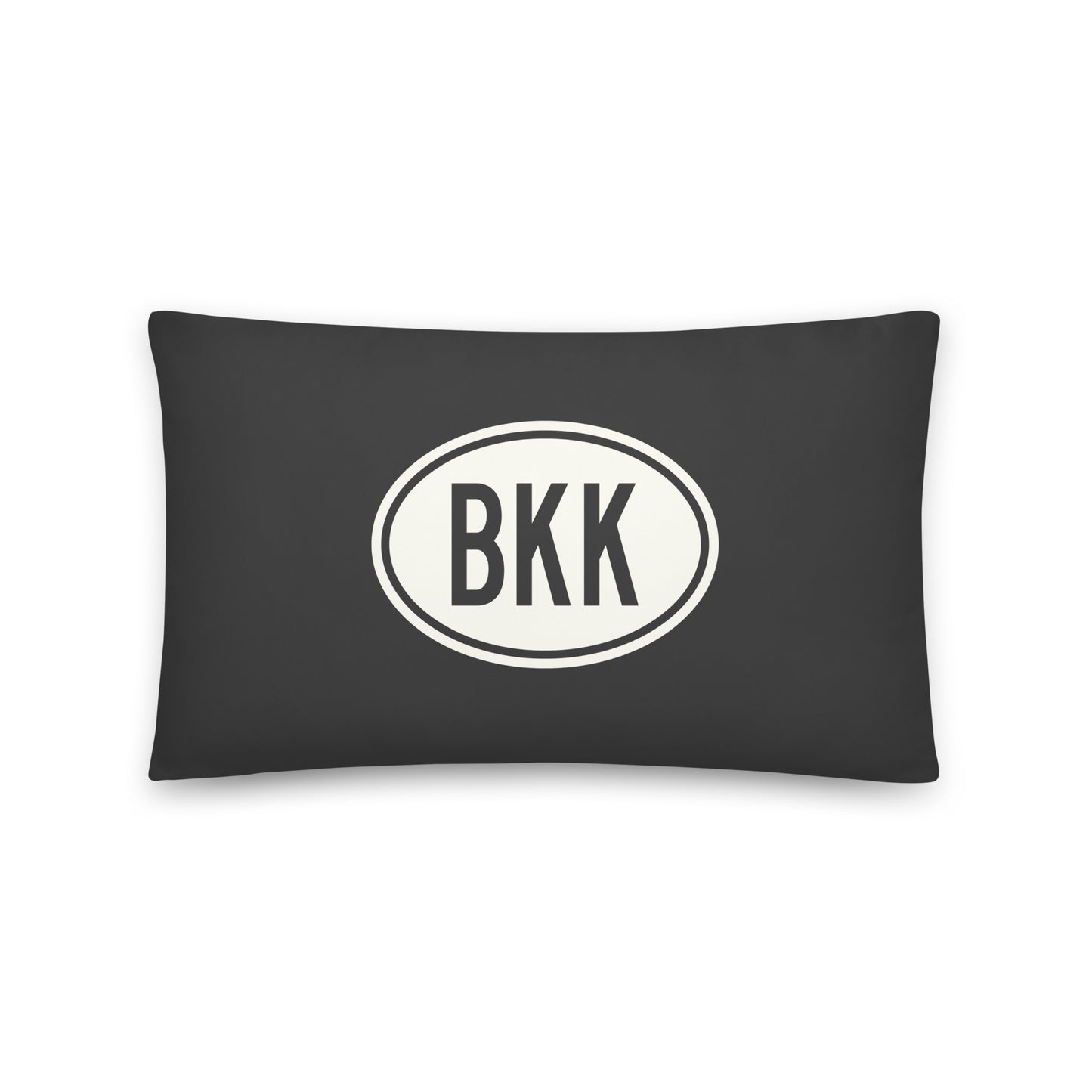 Unique Travel Gift Throw Pillow - White Oval • BKK Bangkok • YHM Designs - Image 01