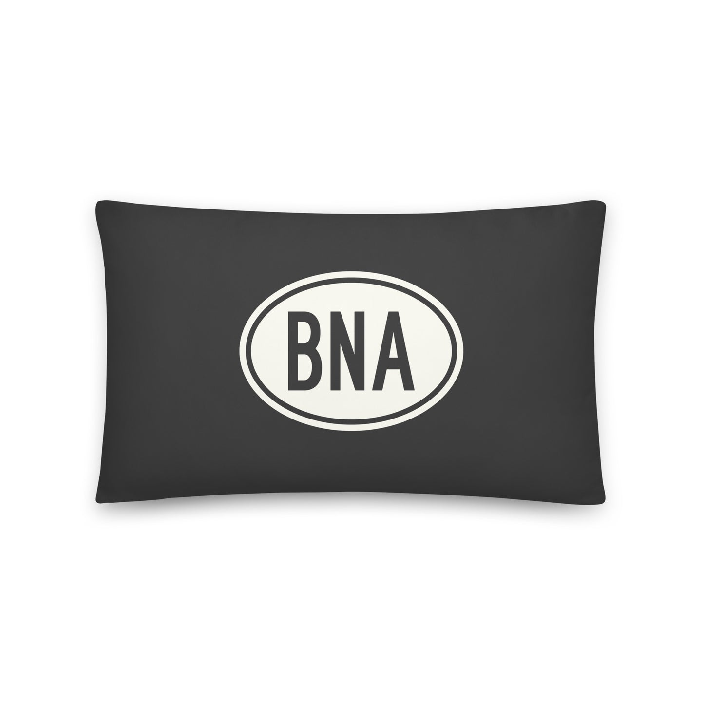 Unique Travel Gift Throw Pillow - White Oval • BNA Nashville • YHM Designs - Image 01