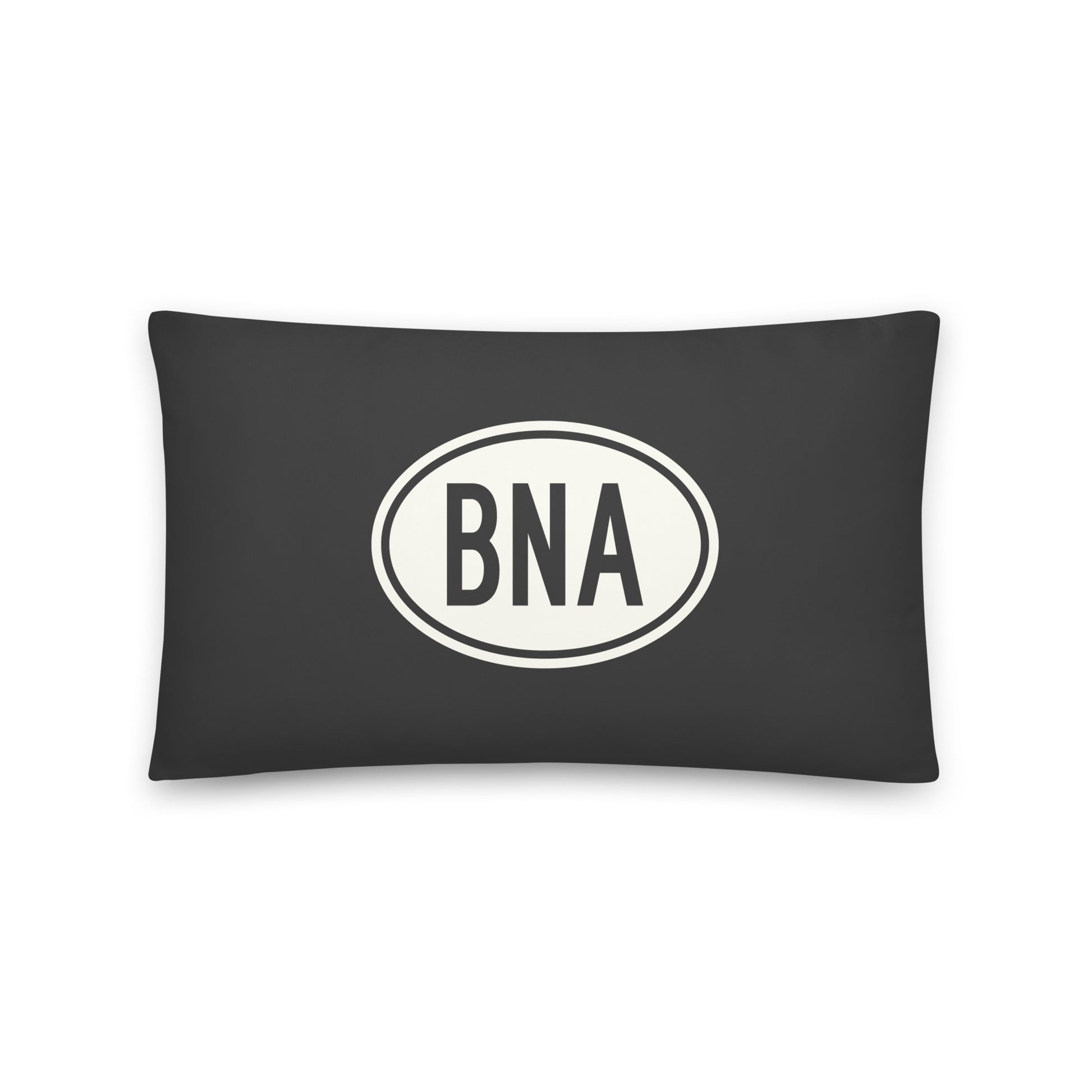 Unique Travel Gift Throw Pillow - White Oval • BNA Nashville Souvenir • YHM Designs - Image 01