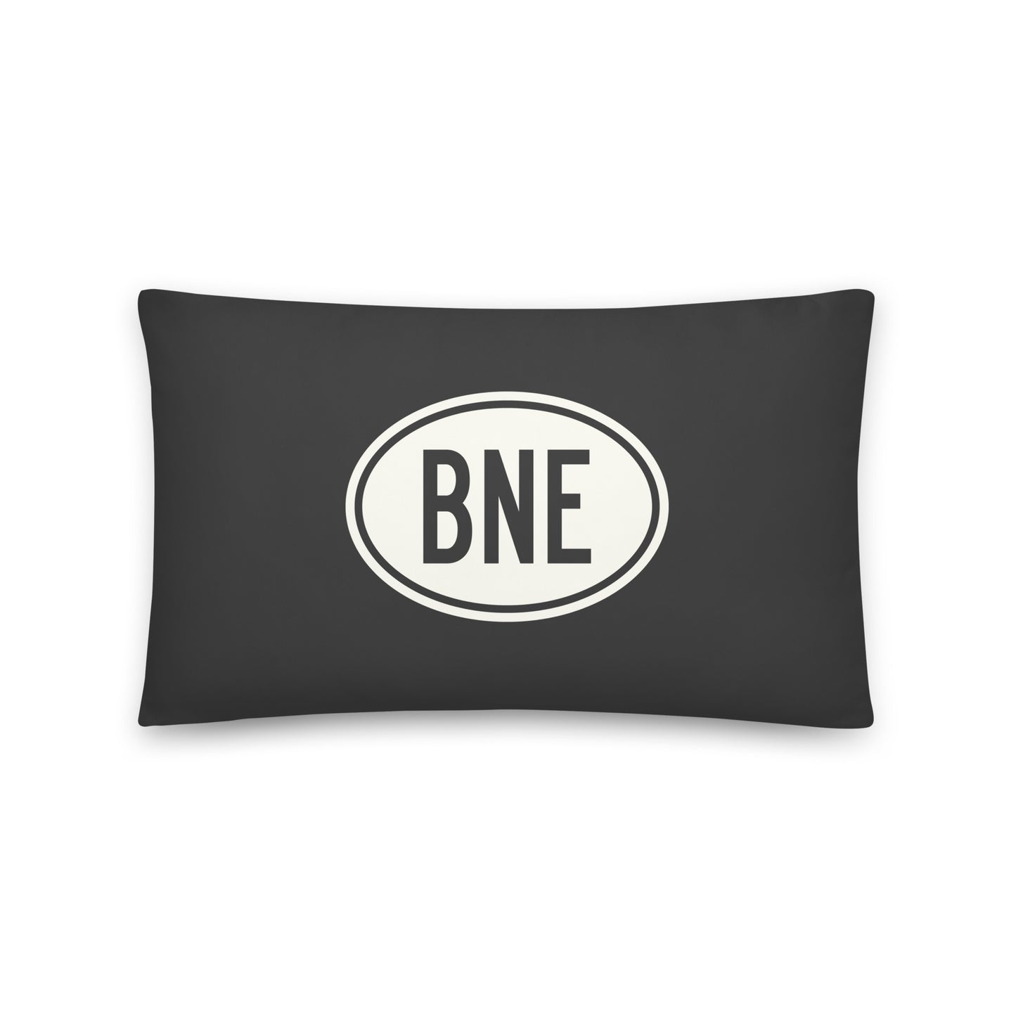 Unique Travel Gift Throw Pillow - White Oval • BNE Brisbane Souvenir • YHM Designs - Image 01