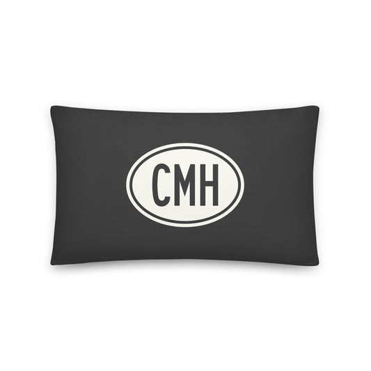 Unique Travel Gift Throw Pillow - White Oval • CMH Columbus • YHM Designs - Image 01