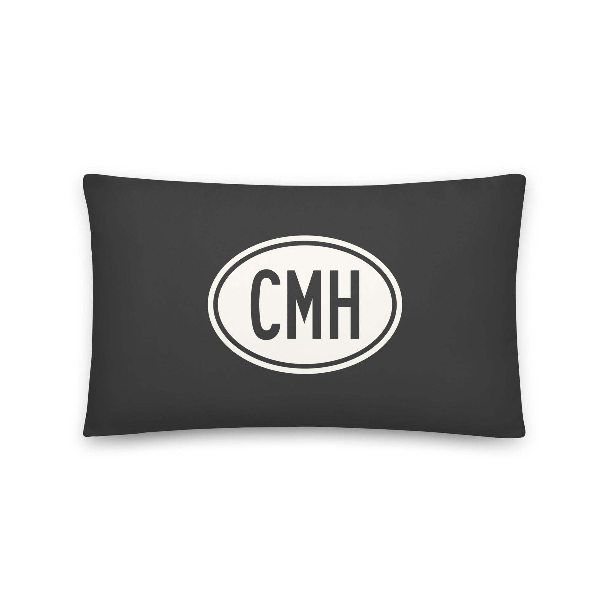 Unique Travel Gift Throw Pillow - White Oval • CMH Columbus Souvenir • YHM Designs - Image 01