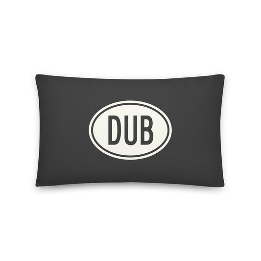 Unique Travel Gift Throw Pillow - White Oval • DUB Dublin • YHM Designs - Image 01