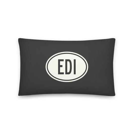Unique Travel Gift Throw Pillow - White Oval • EDI Edinburgh • YHM Designs - Image 01