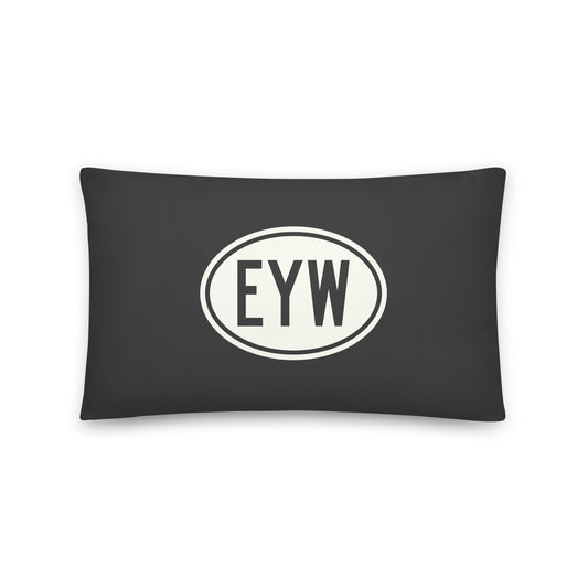 Unique Travel Gift Throw Pillow - White Oval • EYW Key West • YHM Designs - Image 01