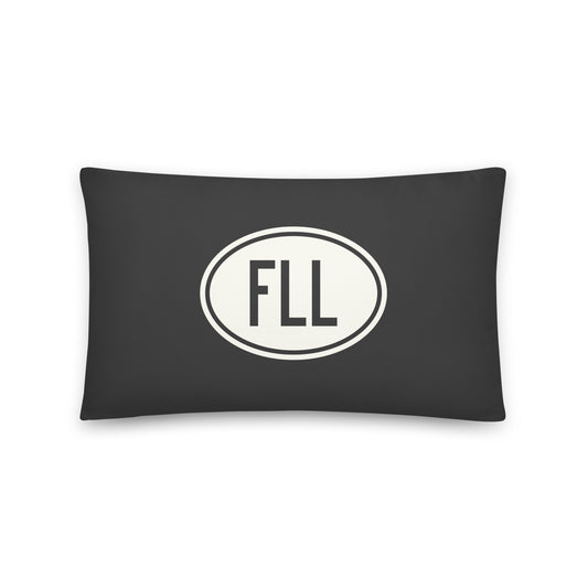 Unique Travel Gift Throw Pillow - White Oval • FLL Fort Lauderdale • YHM Designs - Image 01