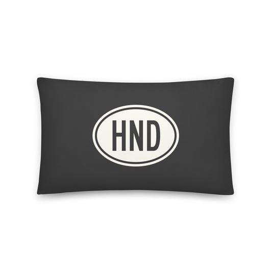 Unique Travel Gift Throw Pillow - White Oval • HND Tokyo • YHM Designs - Image 01