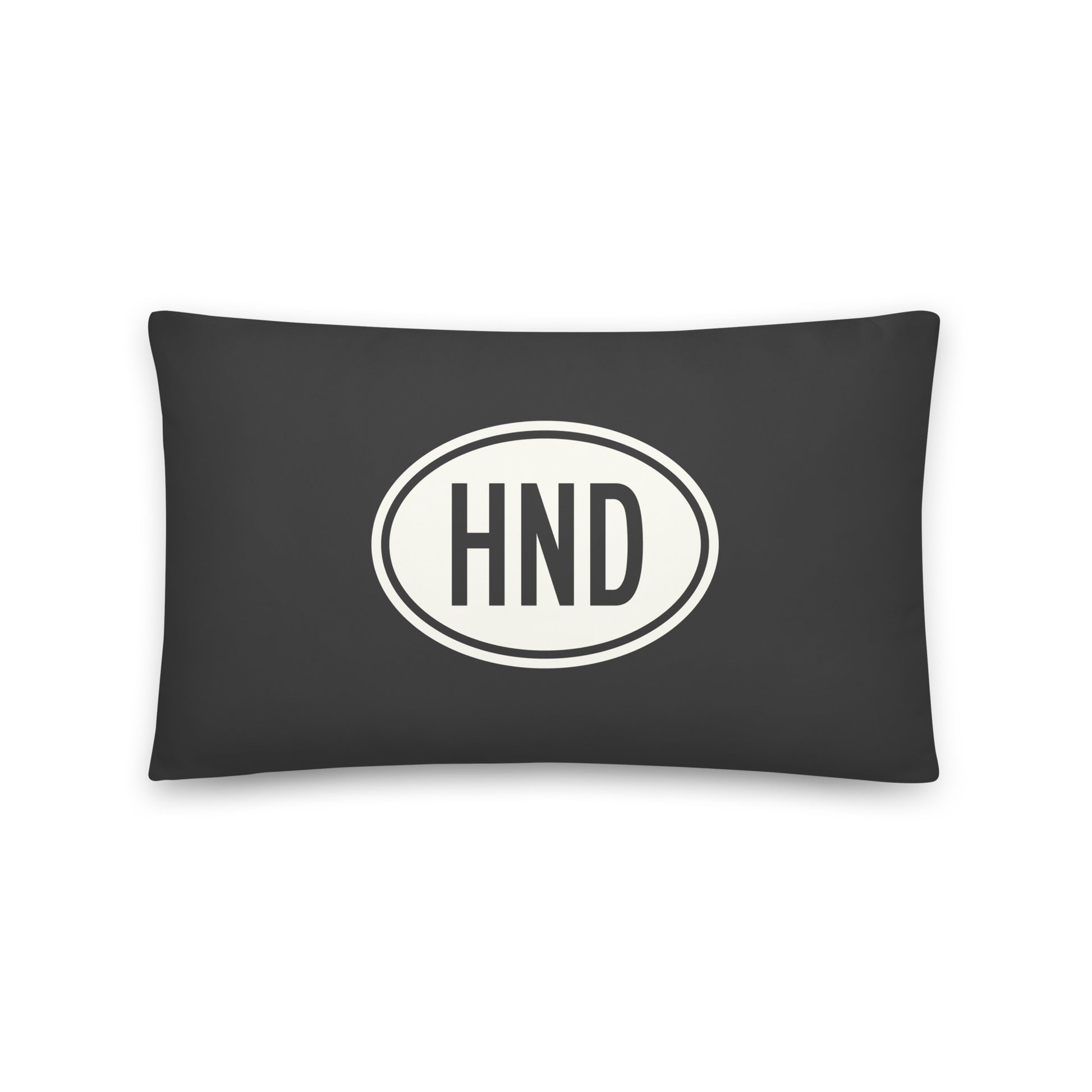 Unique Travel Gift Throw Pillow - White Oval • HND Tokyo • YHM Designs - Image 01