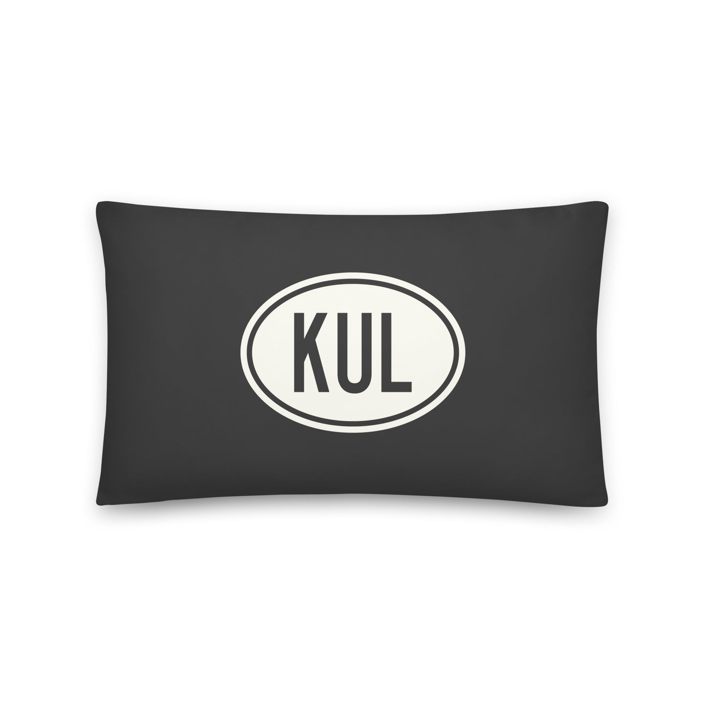 Unique Travel Gift Throw Pillow - White Oval • KUL Kuala Lumpur Souvenir • YHM Designs - Image 01