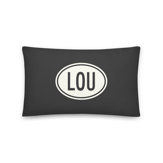 Unique Travel Gift Throw Pillow - White Oval • LOU Louisville • YHM Designs - Image 01