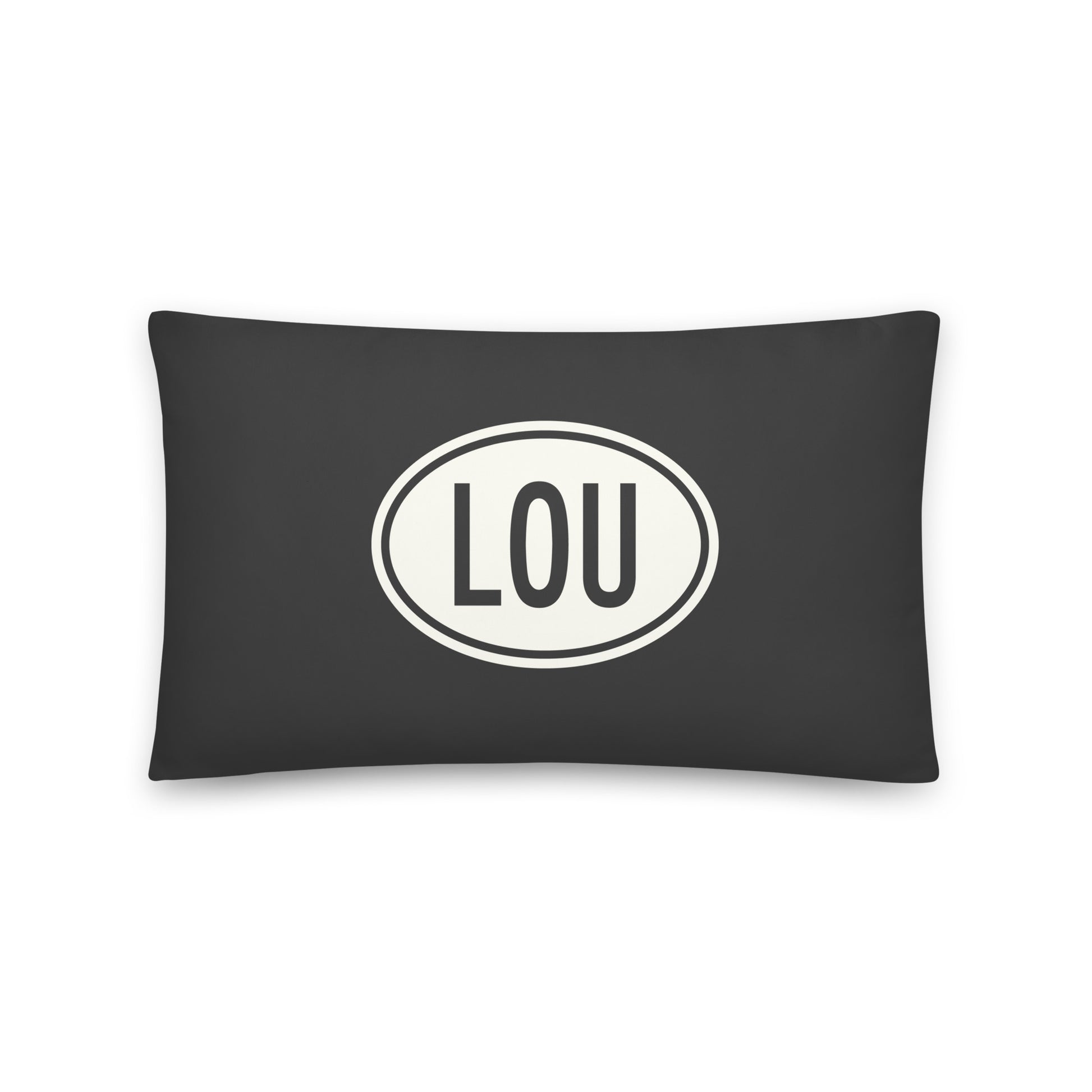 Unique Travel Gift Throw Pillow - White Oval • LOU Louisville Souvenir • YHM Designs - Image 01