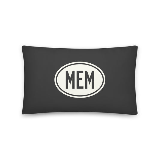 Unique Travel Gift Throw Pillow - White Oval • MEM Memphis • YHM Designs - Image 01