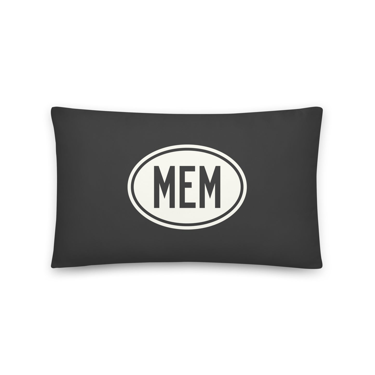 Unique Travel Gift Throw Pillow - White Oval • MEM Memphis • YHM Designs - Image 01