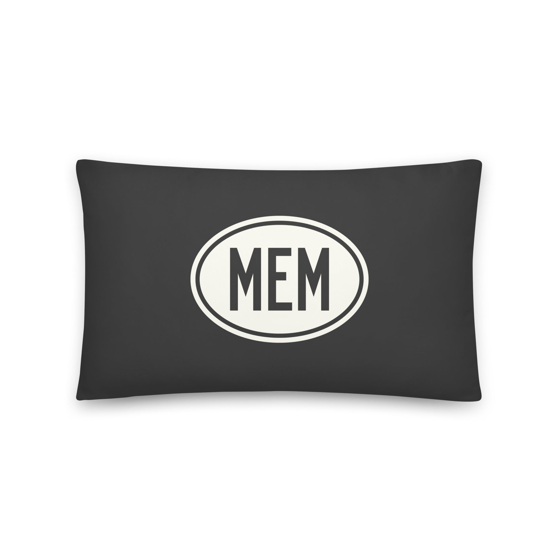 Unique Travel Gift Throw Pillow - White Oval • MEM Memphis • YHM Designs - Image 01