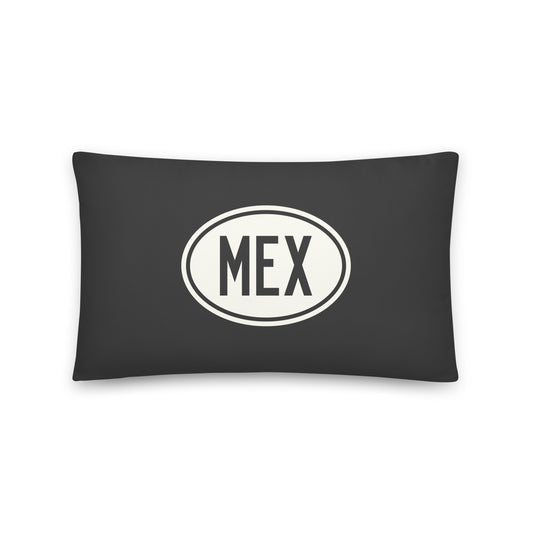 Unique Travel Gift Throw Pillow - White Oval • MEX Mexico City • YHM Designs - Image 01
